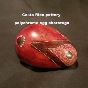 Costa Rica pottery polychrome egg chorotega
